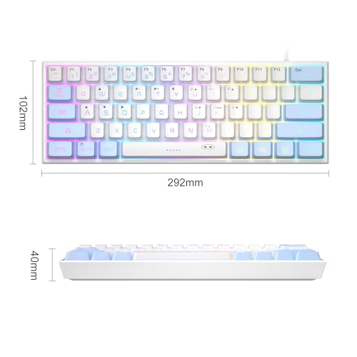 MageGee TS91 Mini 60% Gaming Keyboard, RGB Backlit 61 Key, Waterproof Mechanical Feeling, Black C937