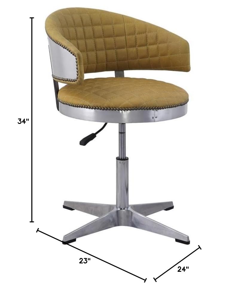 Acme Brancaster Adjustable Chair in Turmeric Top Grain Leather G1143
