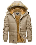 TACVASEN Men's Winter Jacket with Hood Water Repellent Windproof Thicken Parka Snow Ski Coat