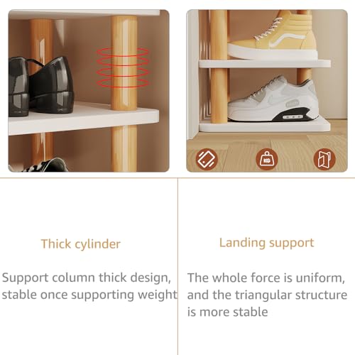 8 Tier Vertical Shoe Rack for Entryway, Narrow Storage Stand W197