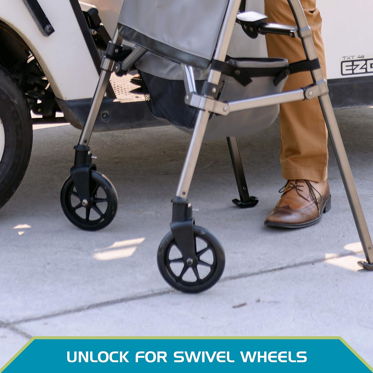 Able Life Locking Swivel Front Wheel Kit 6-Inch Replacement Walker Wheels, Set of 2 T41319