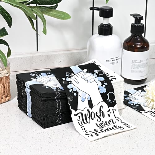 Homlouue 100 PCS 3 Ply Disposable Hand Towels for Bathroom B985
