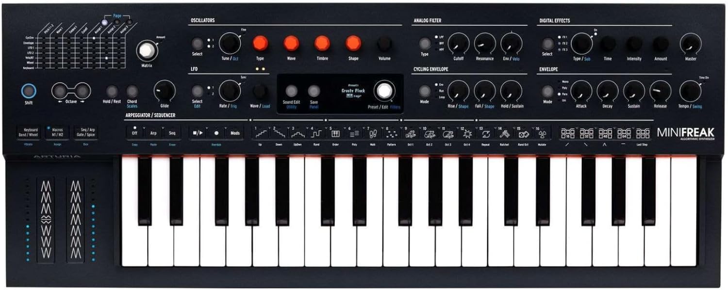 Arturia MiniFreak 37-Key Hybrid Synthesizer Bundle with Headphones and Sustain Pedal S85405