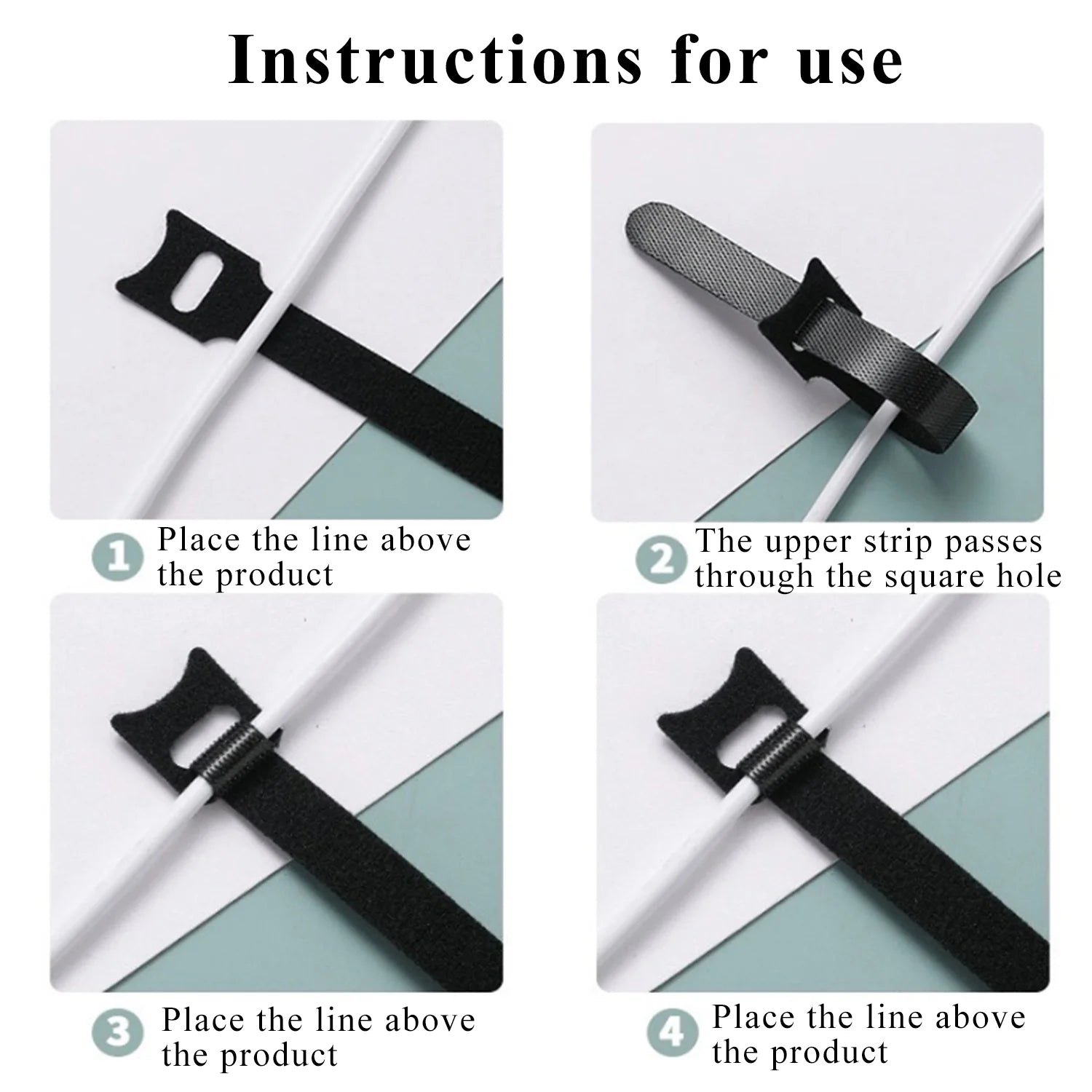 200PCS Reusable Velcro Cable Ties for Wire Organization (Black) X831812