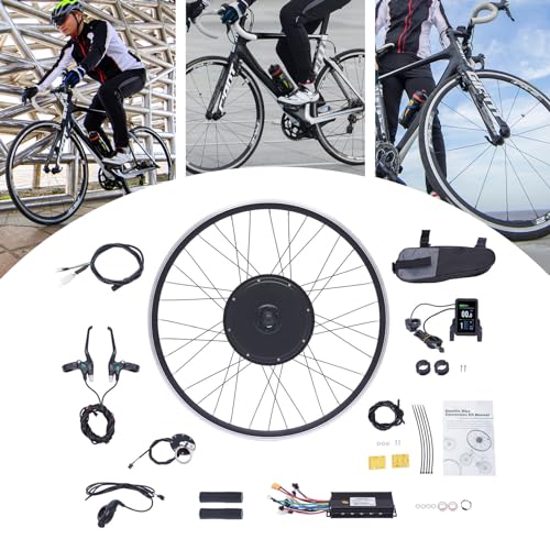 Electric Bicycle Motor Kit, E-Bike Conversion Kit for Rear/Front Wheel Ebike Motor Kit with Dual Mode Controller LED Display