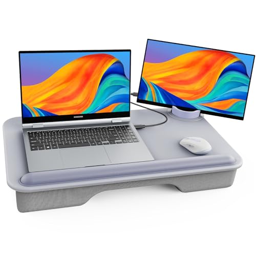 SAIJI Laptop Lap Desk, Portable Laptop Desk for Bed - Fits Up to 17" Laptop & MacBook,Lightweight Tray Table with Storage Drawer, Lap Desk with Cushion, Lap Computer Desk for Laptop
