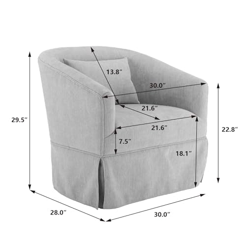 Swivel Accent Armchair with Skirt, Blue W1224