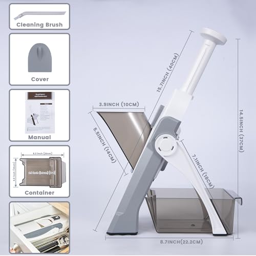 SUPMAKIN Mandoline Slicer, Adjustable 0.1-8 mm, for Vegetables & Potatoes M201584