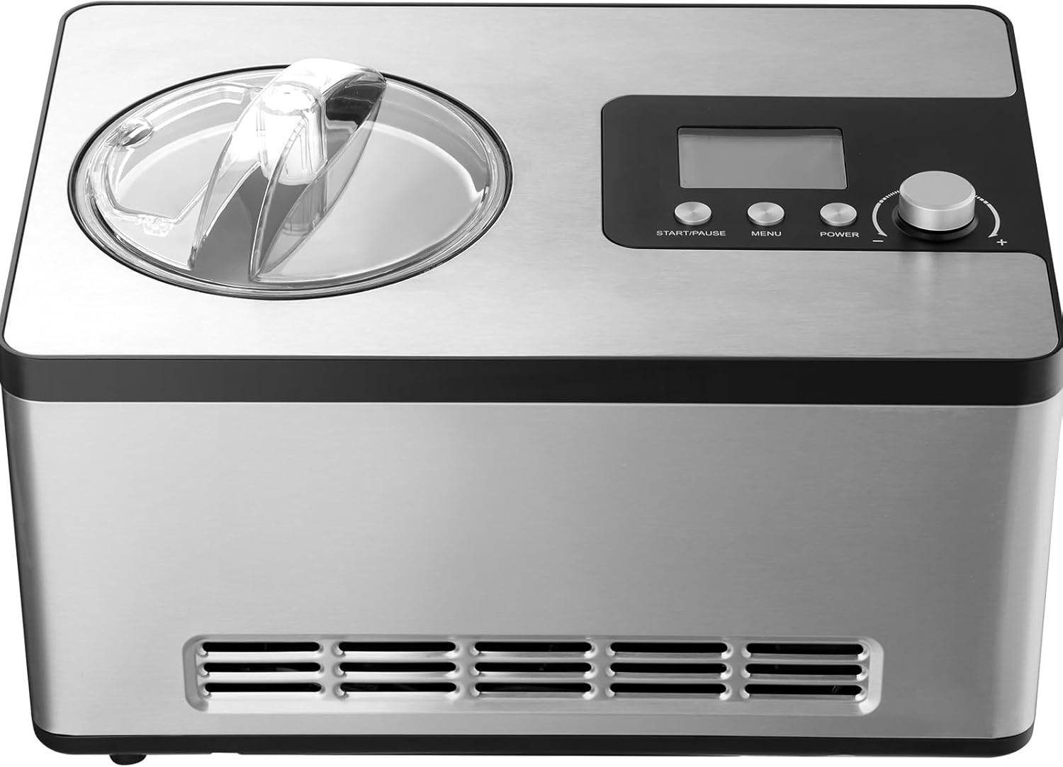 VEVOR Automatic Ice Cream Maker with Built-in Compressor, 2 Quart, Stainless Steel A17990