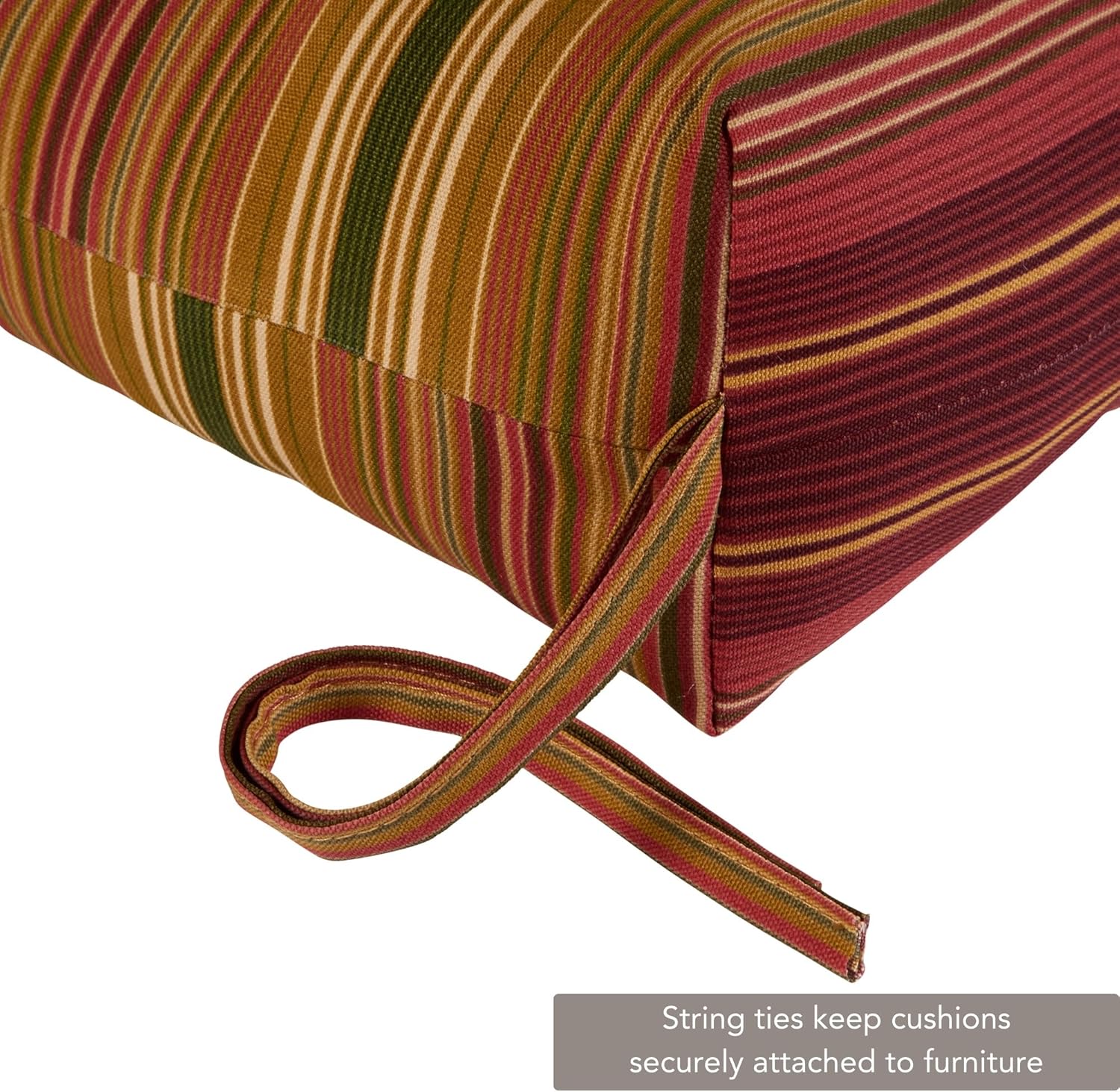 Greendale Home Fashions Outdoor High Back Chair Cushion, Set of 2, Cinnamon Stripe W1677
