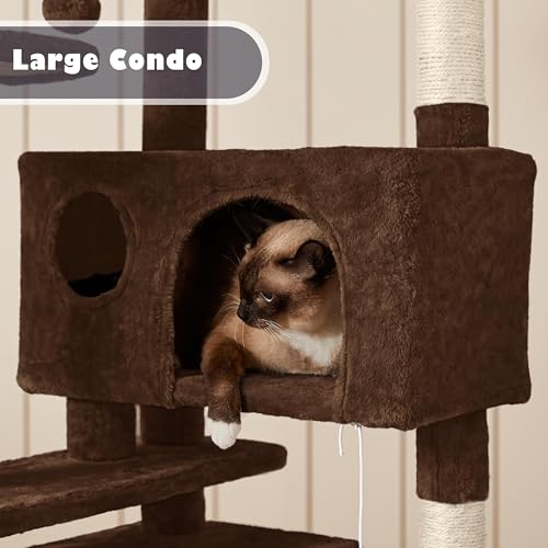 Yaheetech 54in Cat Tree Tower Condo Furniture with Scratch Post Y196