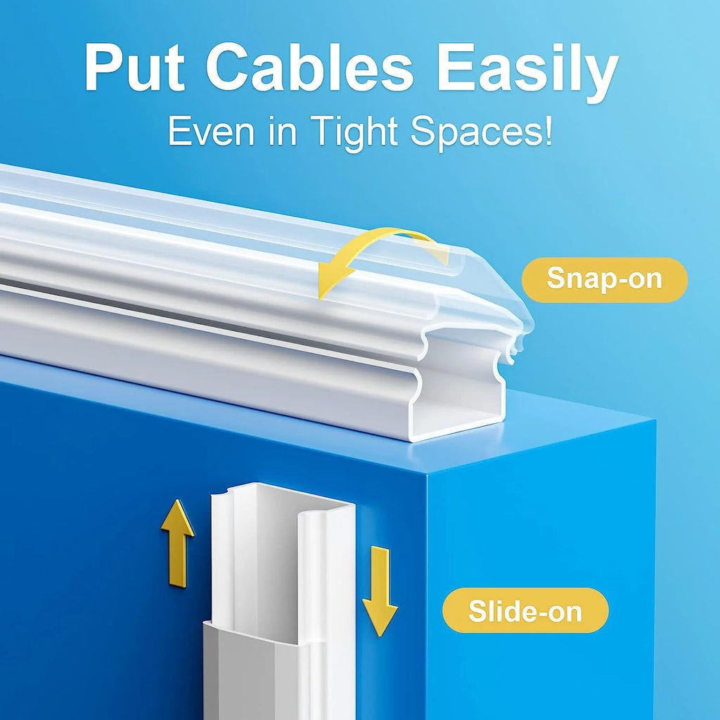 125in Cord Cover Wall Cable Management for 3 Cords, White N180233