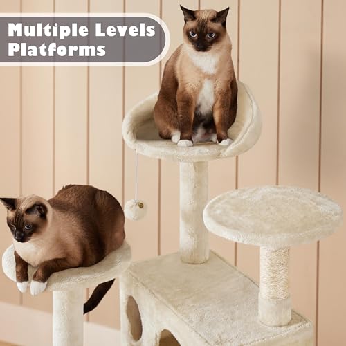 Yaheetech 54in Cat Tree Tower Condo Furniture with Scratch Post Y196