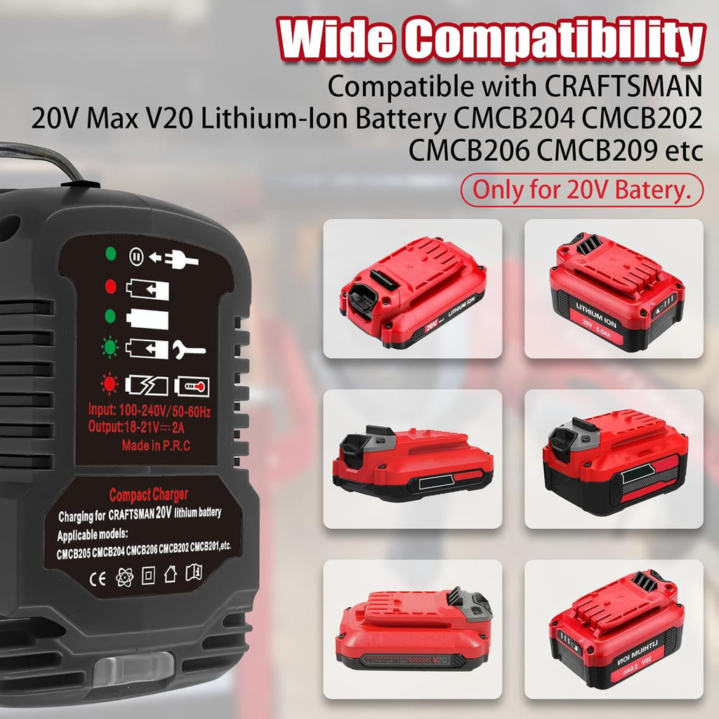 Craftsman 20V Lithium-ion Battery Charger with 2A Output V7624