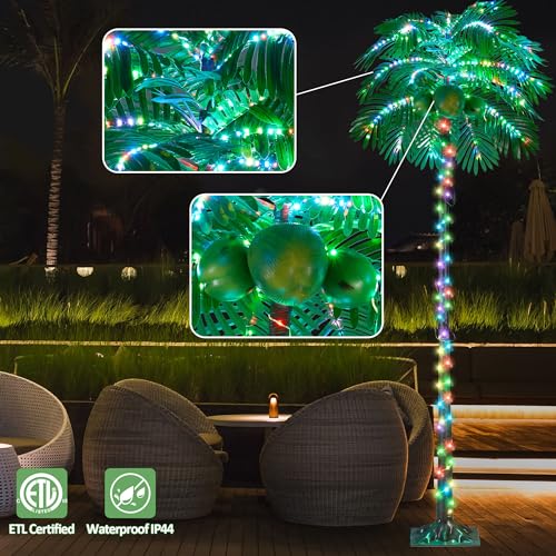 6FT 400 LED Lighted Palm Tree with Coconuts Outdoor Artificial S29157