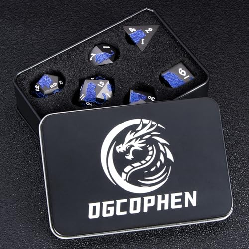 Metal DND Cat Dice 7PCS Polyhedral RPG Dice Set with Gift Case B373640