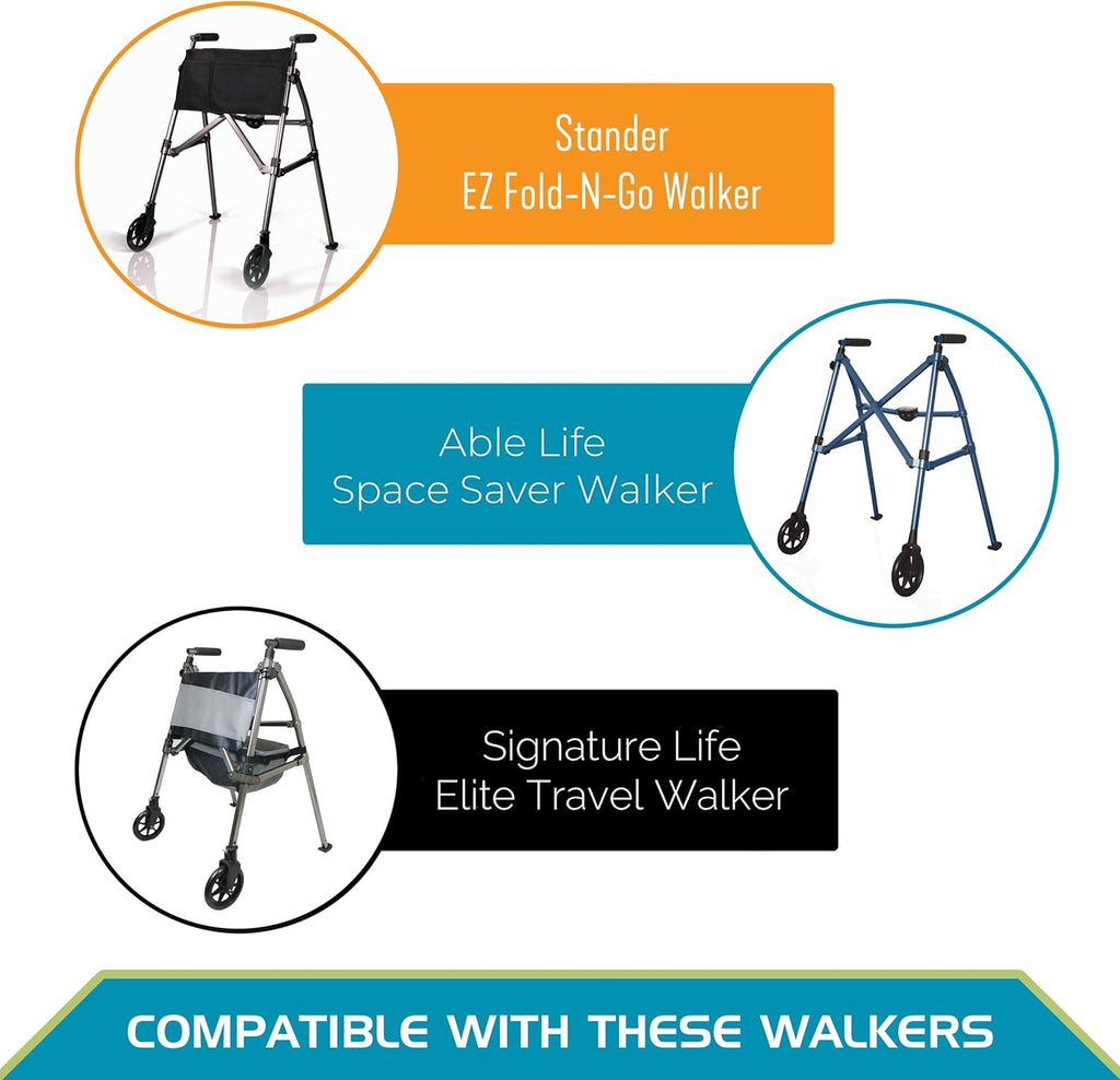 Able Life Locking Swivel Front Wheel Kit 6-Inch Replacement Walker Wheels, Set of 2 T41319