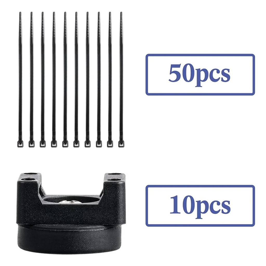 Magnetic Zip Tie Mount Cable Holder with Heavy Duty Zip Ties, Black K70345