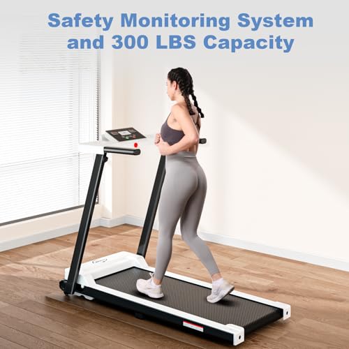 Juturna Portable Folding Treadmill 3.0 HP for Home, 300 LBS Capacity, LED Display W158