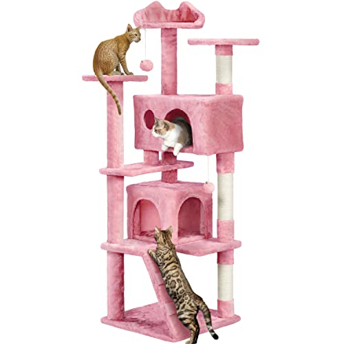 Yaheetech 54in Cat Tree Tower Condo Furniture with Scratch Post Y196