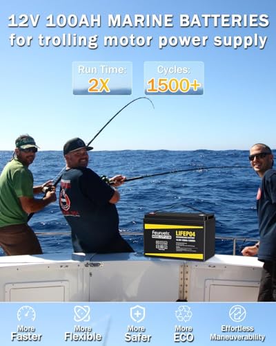 12V 100Ah LiFePO4 Lithium Battery with 100A BMS for RV, Marine, Golf Cart L967