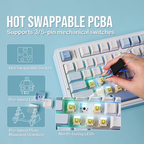 EPOMAKER x Aula F75 75% Wireless Gasket Mechanical Keyboard, Hot Swappable, RGB Z661