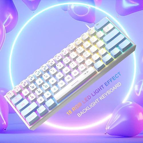 MageGee TS91 Mini 60% Gaming Keyboard, RGB Backlit 61 Key, Waterproof Mechanical Feeling, Black C937