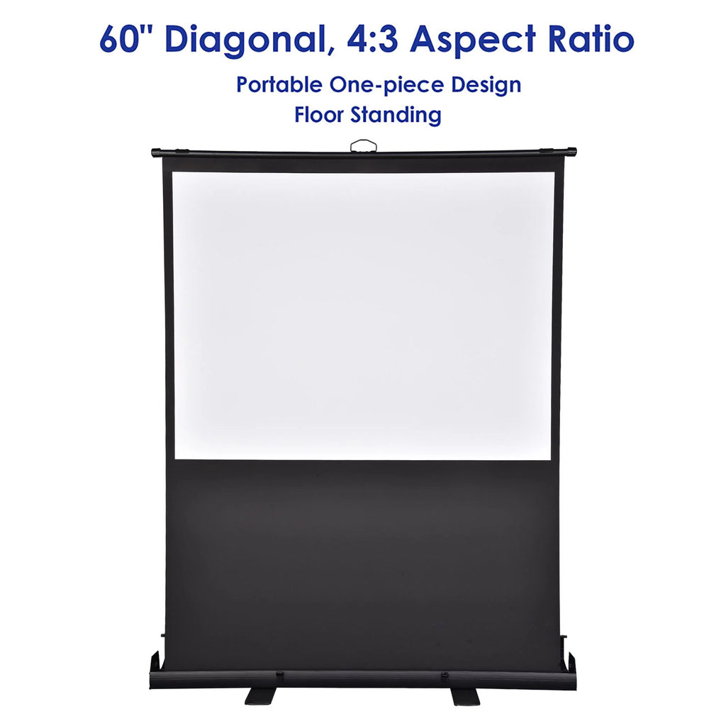 InstaHibit 60" Portable Floor Projector Screen with Aluminum Case Z1271
