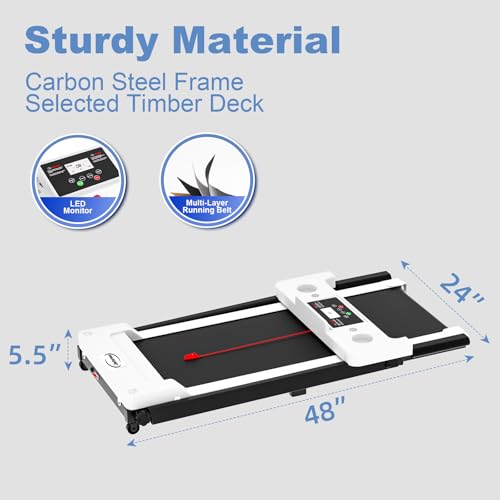Juturna Portable Folding Treadmill 3.0 HP for Home, 300 LBS Capacity, LED Display W158