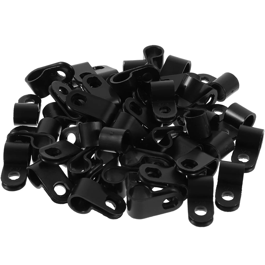 100 Pcs Wire Holders Wall Cord Cable Clips Black W683