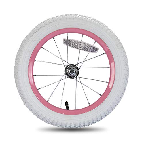 JOYSTAR 12 14 16 18 Inch Kids Bike Front Wheels Replacement with Solid Air Rubber Tire and Inner Tube, Bicycle Bike Wheels Don't Fit with Huffy Bike, Black & White