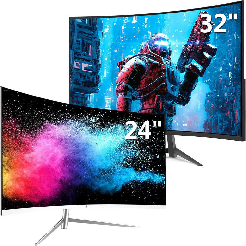 Z-Edge Curved Gaming Monitor Bundle [24-inch and 32-inch 2 Pack] 165Hz(UG32)/75Hz(U24C) Refresh Rate,1080P(U24C)/1440P(UG32) Gaming Monitor AMD Freesync Premium Display