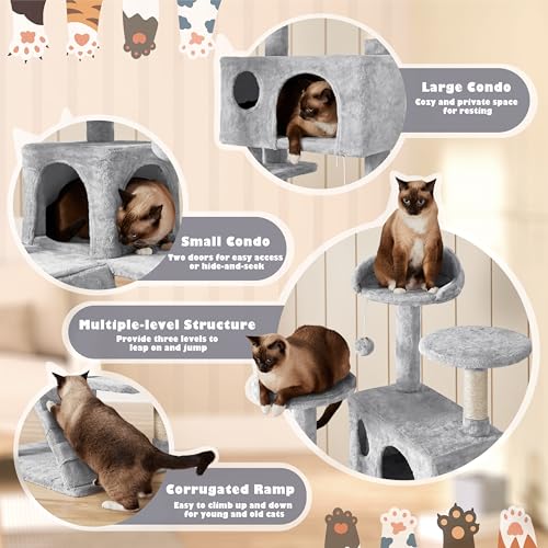 Yaheetech 54in Cat Tree Tower Condo Furniture with Scratch Post Y196