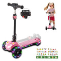 3 Wheel Electric Scooter for Kids and Toddlers Ages 3-8, LED Display, Premium Front Light and Wheel Lights, Boys and Girls, Safe Kick Lightup, Folding EScooter, 5Mph Safe Speed, 80min Ride Time