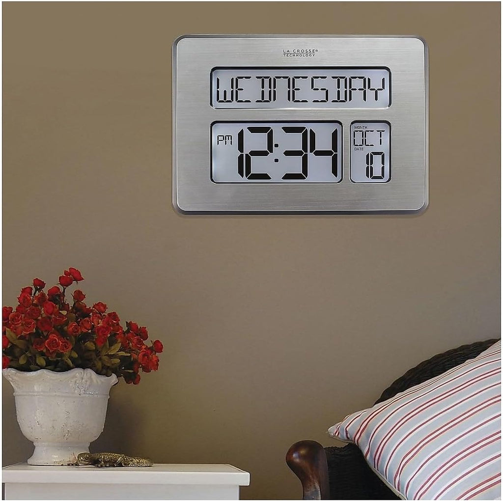 La Crosse Technology Atomic Wall/Table Clock, Metal, 7.5-inch D714462