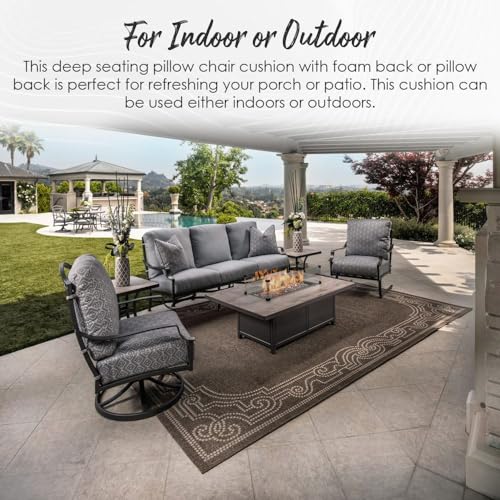 RSH DECOR Deep Seating Foam Cushion Set for Outdoor Patio Furniture, Black L19456
