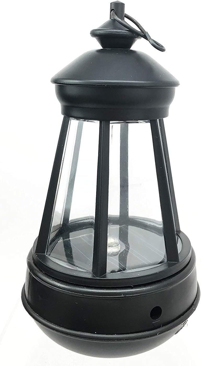 Set of 2 Plastic Solar Hanging LED Lanterns 5.5 Inches Garden Decor D625710