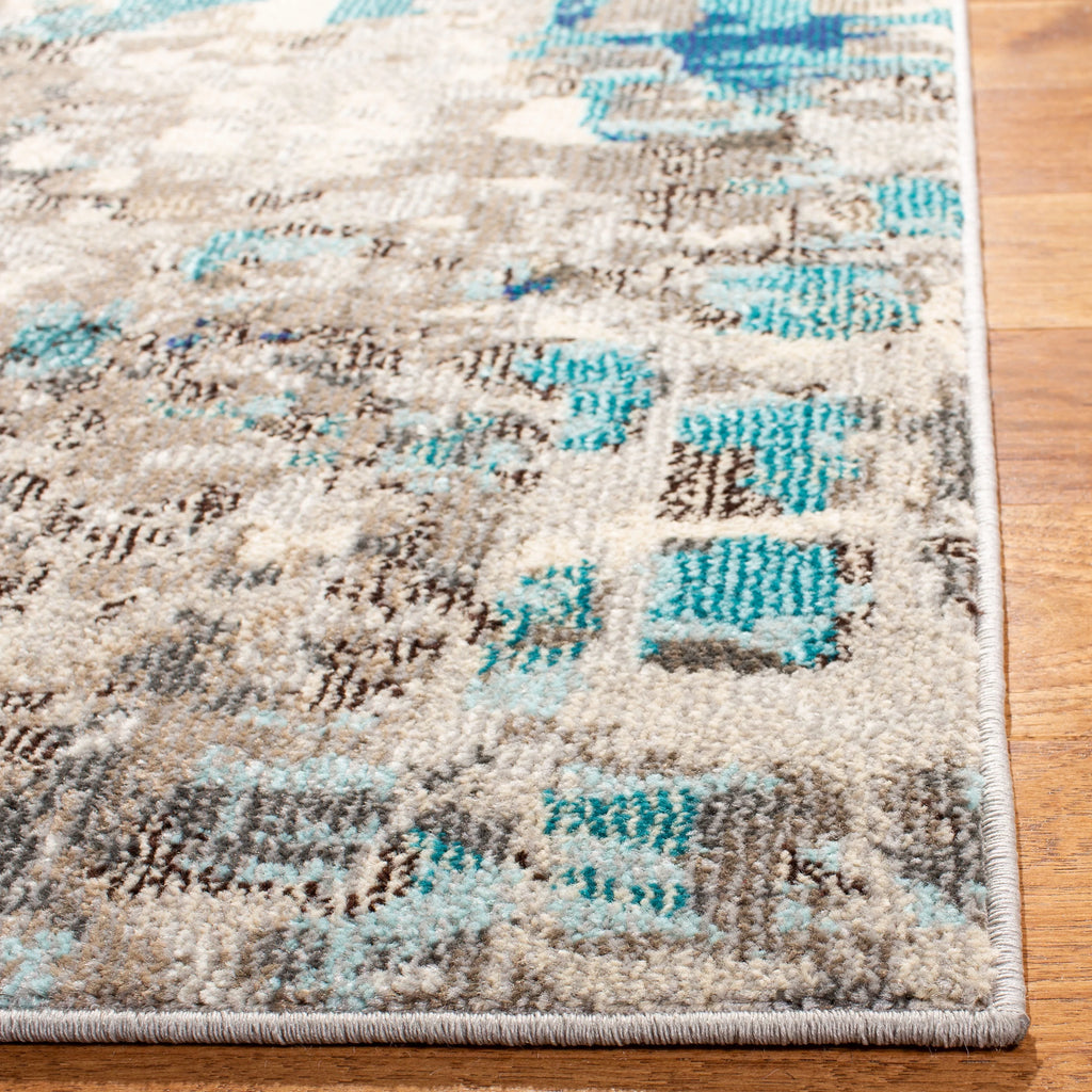 SAFAVIEH Madison Candelario Abstract Polka Dots Area Rug, Grey/Blue, 9' x 12' P633