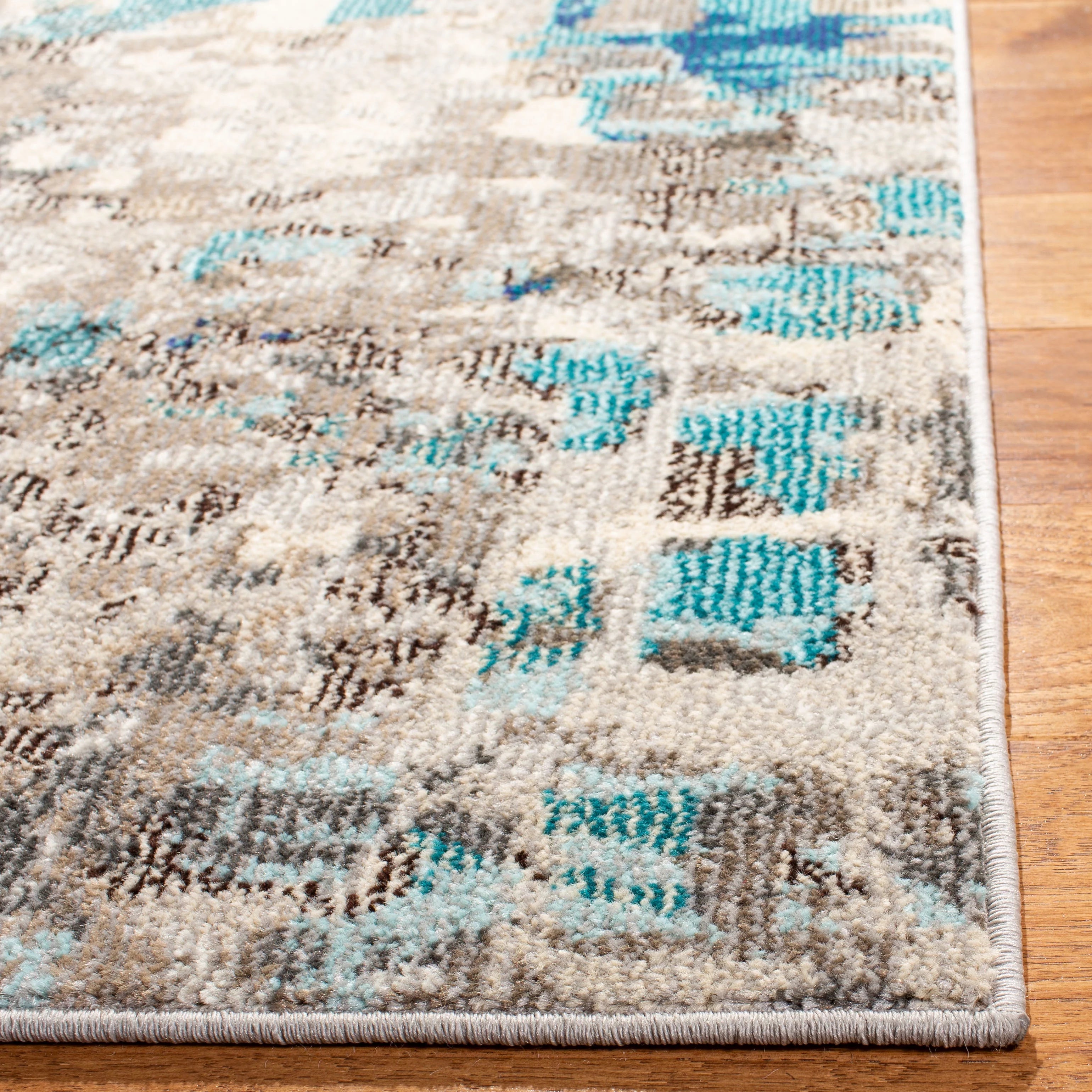 SAFAVIEH Madison Candelario Abstract Polka Dots Area Rug, Grey/Blue, 9' x 12' P633