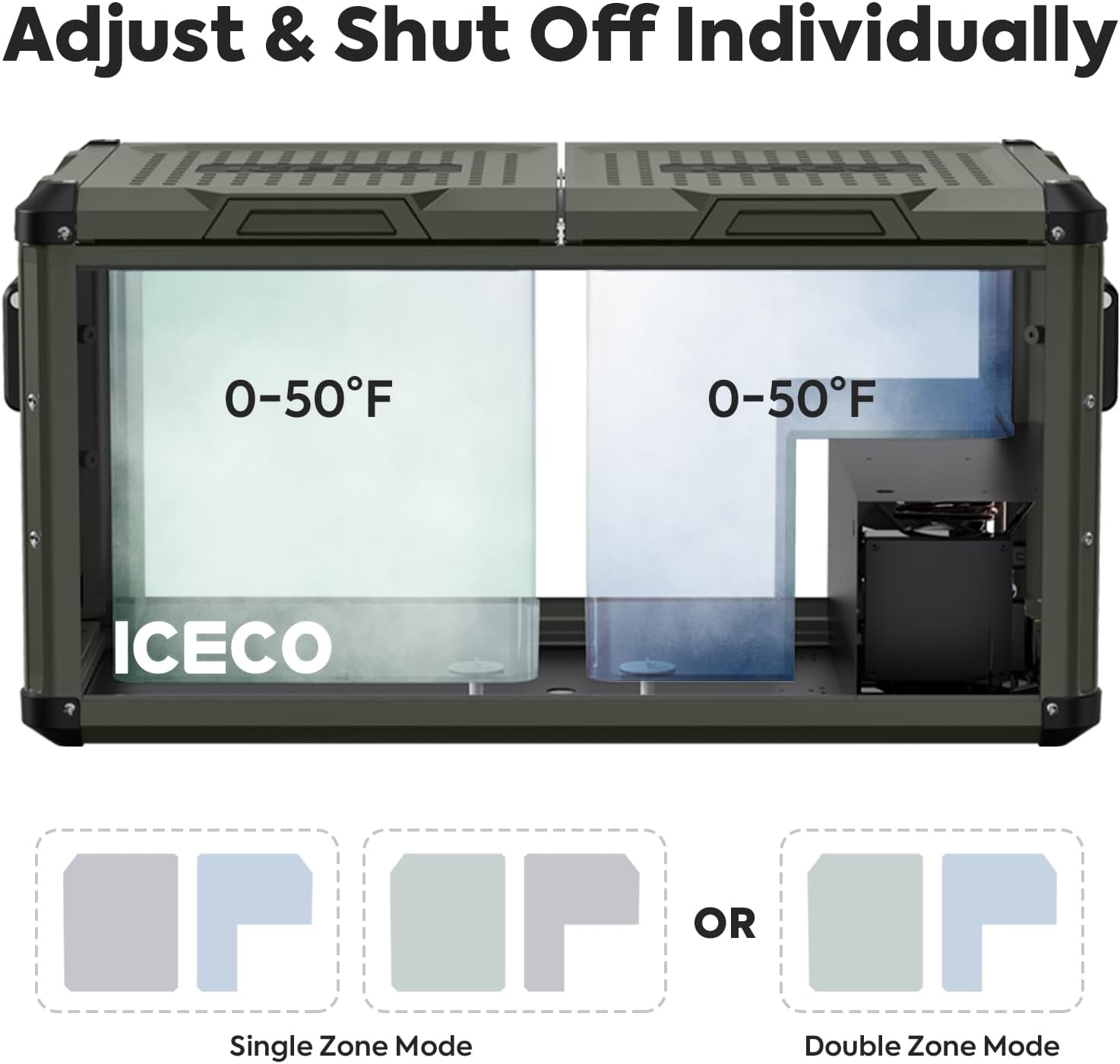 ICECO VL75ProD Portable Refrigerator, Dual Zone 12V Car Fridge Freezer V422021