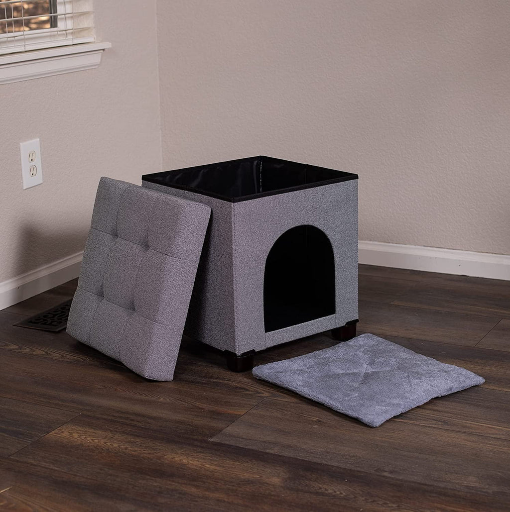 Pet House Bench Ottoman Cat Dog Furniture Bed Cozy Condo Cave A893403