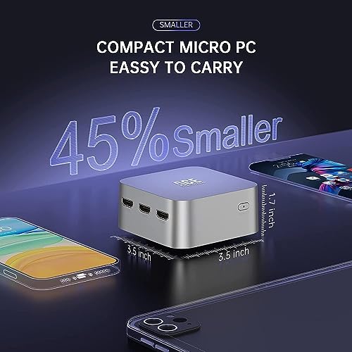 ACEMAGICIAN Mini PC Windows 11 Pro, 8GB RAM 256GB SSD, 3 HDMI 4K, Dual Gigabit Ethernet O834050