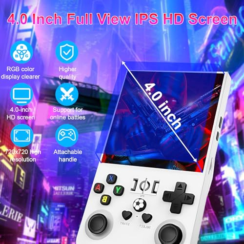 R36Max Retro Handheld Game Console with 4-Inch IPS Screen, 64GB, Black P314194