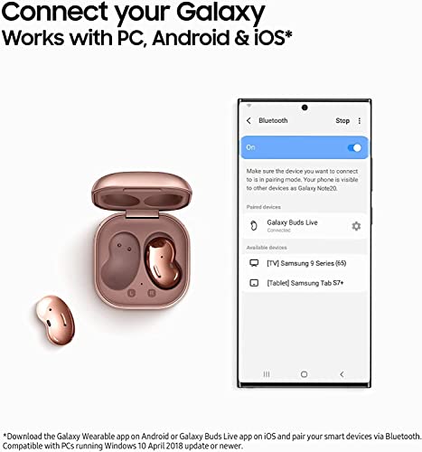 SAMSUNG Galaxy Buds Live True Wireless Earbuds, Active Noise Cancelling, Mystic Black H837