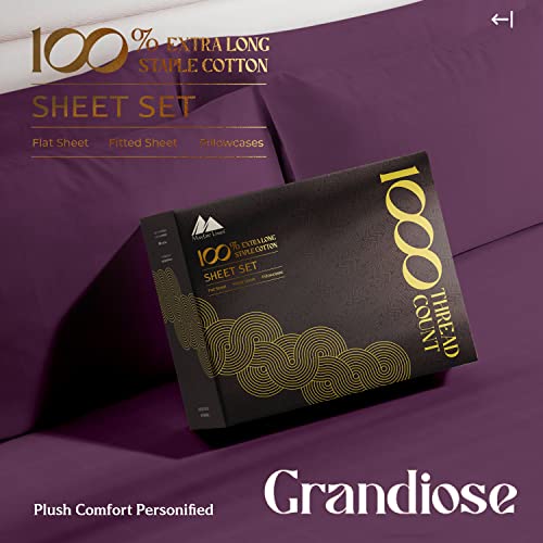 MAYFAIR LINEN 100% Pure Egyptian Cotton Sheets Queen Size - 4 PC White Hotel Bedding Set X670692