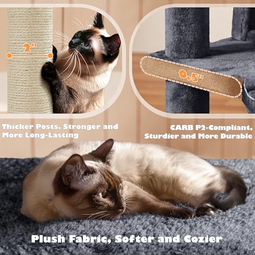 Yaheetech 54in Cat Tree Tower Condo Furniture with Scratch Post Y196