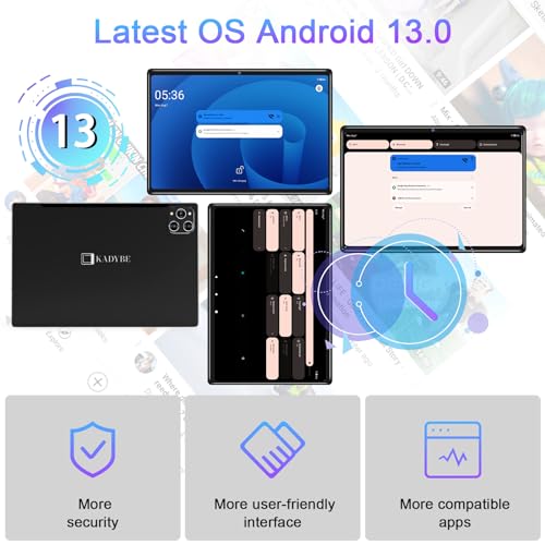 Android 13 Tablet 10 Inch 128GB ROM 16GB RAM with Keyboard V90155