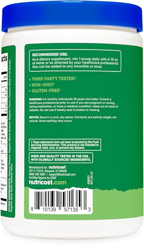 Nutricost Organic Super Greens Powder (30 Servings) E6170