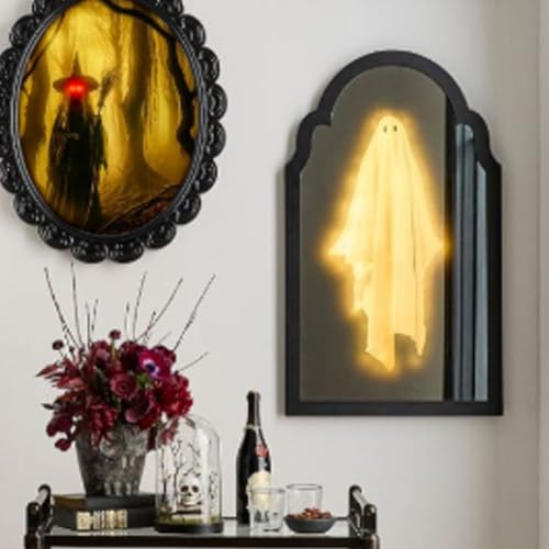 Halloween Hologram Ghost Mirror, Spooky Bedroom Decor with Creepy Eyes N887