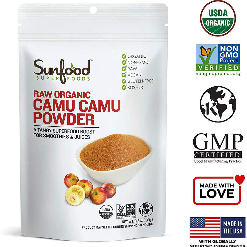 Sunfood Superfoods Raw Organic Camu Camu Powder with Vitamin C, 3.5 oz V658827